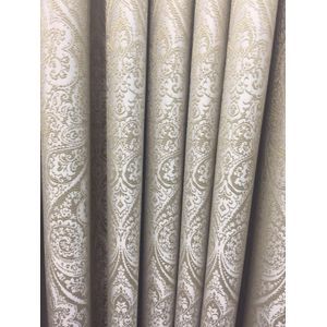 2pcs Heavy curtain cream with gold pattern