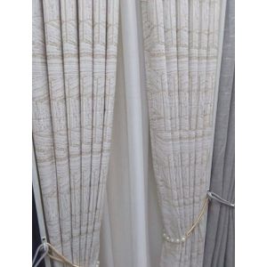 2Pcs Heavy Curtain Cream And Gold Patterns comes in  3m(1.5m+1.5m)and 2m sheer you can also select 1pc in the variation  for door