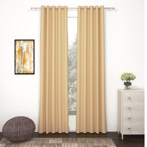 2 Pcs Cream Curtains (1.5M Each) With 2M Free White Sheer. All Panels are 2.25M In Height