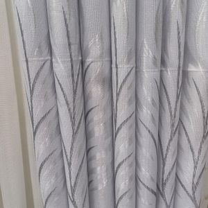 2PCS Modern Window Curtains Light Grey With Patterns Measuring 2M+2M With A 1Pc Sheer 3M. Ideal For Living Room/bedroom/dining Room/study Room/home Office (exclusive Sheer). With White Plastic Eyelets