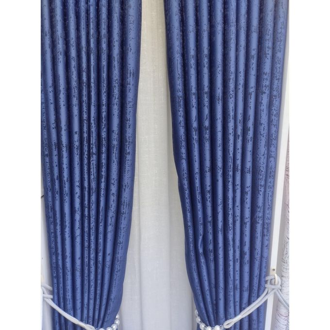 2PCS Modern Blue Window Curtains Measuring 2M+2M. Ideal For Living Room/bedroom/dining Room/study Room/home Office (exclusive Sheer). With White Plastic Eyelets