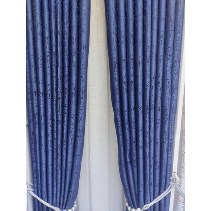 2PCS Modern Blue Window Curtains Measuring 2M+2M. Ideal For Living Room/bedroom/dining Room/study Room/home Office (exclusive Sheer). With White Plastic Eyelets