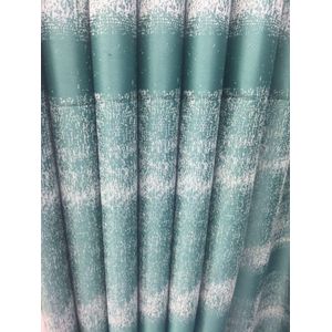 			2pcs green heavy curtain with white pattern