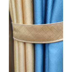 1Pc Turquoise Blue + 1Pc Beige Luxury Window Curtains Measuring 1.5M+1.5M. Ideal For Living Room/bedroom/dining Room/study Room/home Office (exclusive Sheer). With White Plastic Eyelets