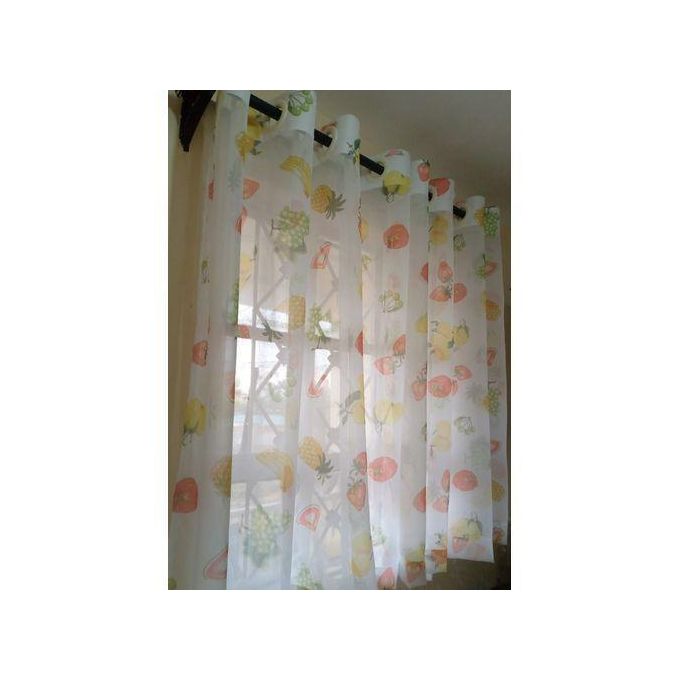 2Pcs Floral Kitchen sheer each measuring 1.5n in length and 1.3m in height, with Eyelet Header
