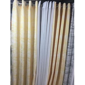 2Pcs New Arrival Blackout Patterned Curtains and Eyelet Header (1.5m Each) with White and Eyelet Header (2m)