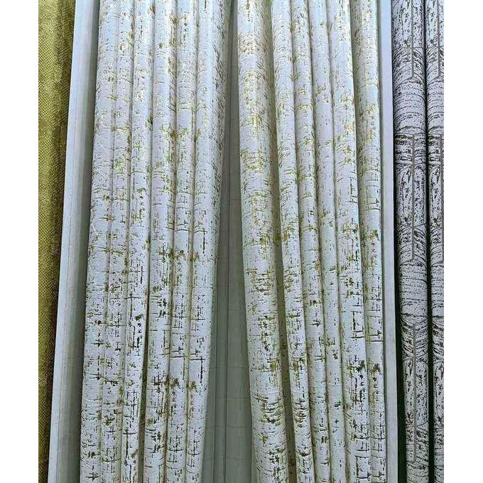 2PC Heavy Velvet curtains (2m Each) with Gold Patterns and Eyelet/Grommet Header For Easy Installation and Premium Look
