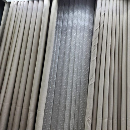 2pcs Textured Curtain (Each 1.5M) with 1Pc Sheer 1.5M