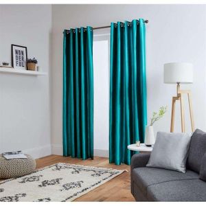 TURQUOISE CURTAINS 2Pcs (1.5m each) with 2M WHITE SHEER For living room window and door.