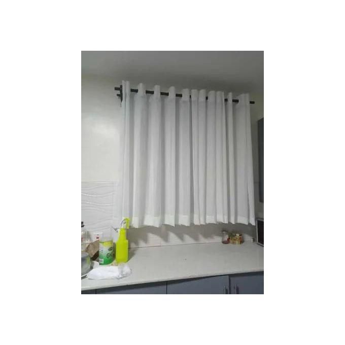 TWO Pieces 1.5M HEAVY SHEER 1PCSPLAIN WHITE sheer measuring 2m for kitchen window