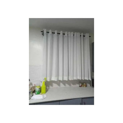 TWO Pieces 1.5M HEAVY SHEER 1PCSPLAIN WHITE sheer measuring 2m for kitchen window