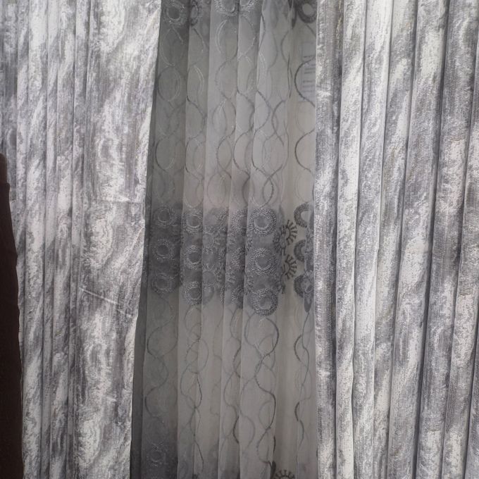 2PCS 4m( 2M+2M)with A 1Pc Sheer 3M. Ideal For Living Room/bedroom/dining Room/study Room/home Office (exclusive Sheer). With White Plastic Eyelets