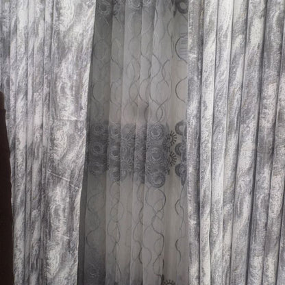 2PCS 4m( 2M+2M)with A 1Pc Sheer 3M. Ideal For Living Room/bedroom/dining Room/study Room/home Office (exclusive Sheer). With White Plastic Eyelets