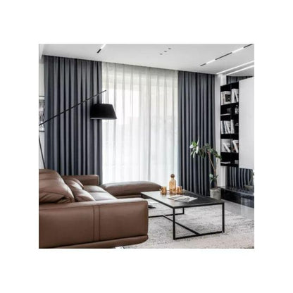 1Pc 5M Grey Curtain  For Home Window