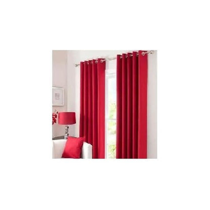 2Pcs Blackout Red Curtains (1.5m+1.5m) with 1pc of Heavy White Sheer (2m), all panels have an Eyelet Header and a Height of 2.4m