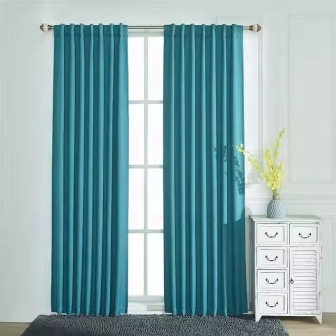 TURQUOISE BLUE BLACKOUT CURTAINS WITH SHEERS