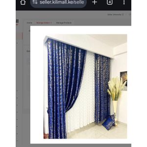 2Pcs Blue velvet curtain 2m+2m