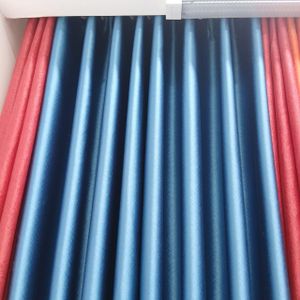 2Pcs NEW Blue Embossed Blackout Curtains (1.5m+1.5m) with 1pc White Heavy Sheer (2m), All Panels Have an Eyelet Header and a height of 2.4m