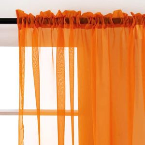 2pcs of  new arrival orange sheers with Rod Pocket Header