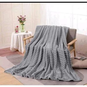 Digital Velvet grey plain warm fleece blankets