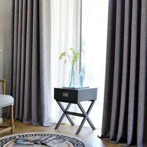 GREY AND WHITE HEAVY MODERN CURTAIN WITH PLAIN WHITE HEAVY SHEERS FOR WINDOW AND DOORS RINGS DESIGN (WITH FULL GATHERS)