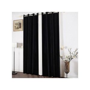 2PCS Black Curtain And 1PCS White  Light Sheer For Window And Door