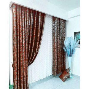 MAROON Heavy Velvet CURTAINS -3pcs Long enough to cover your window., 1.5m Each +3m - Sheer