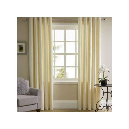 2pcs Cream Blackout Curtains (1.5m+1.5m) with 1pc White Heavy Sheer (2m) All Panels Have an Eyelet Header and a height of 2.4m