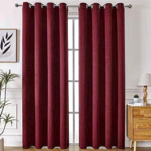 2PCS Modern Maroon Blackout Window Curtains For Living Room/bedroom/dining Room/study Room/home Office (exclusive Sheer)