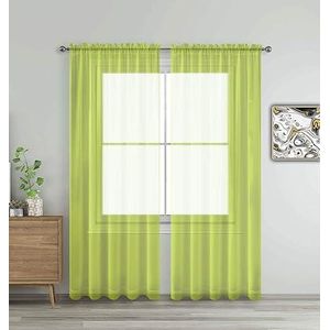 1Pc Green Sheer For Window. Comes With Rod Pocket Header And A Height Of 2.2M