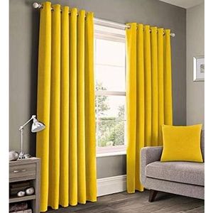 New Arrival 2pc Mustard Yellow Curtains and 1Pc White HEAVY Sheer