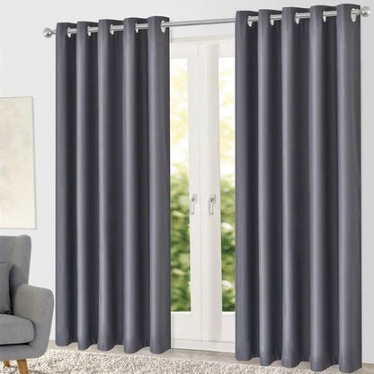 2PCS Modern Grey Window Curtains For Living Room/bedroom/dining Room/study Room/home Office (exclusive Sheer)