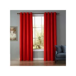 Get A Package Of Red Curtains , White Light Sheer For Window And Door, Double Curtain Rod + FREE MAGNETIC TIEBACK(PAIR)
