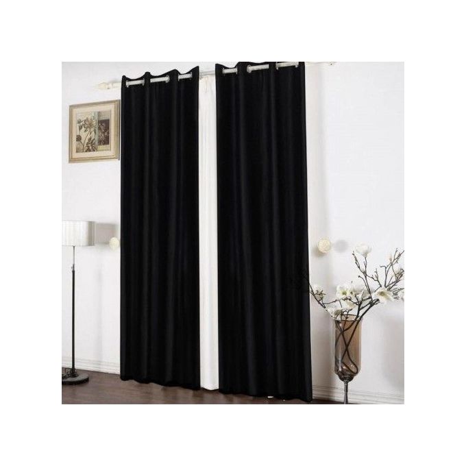 2Pc Black Curtain Measuring 3M Long (150CM+150CM) + FREE SHEER Measuring 200CM. Height Of Curtains And Sheer = 225CM.