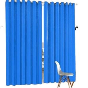 2PCS Sky Blue Curtain And 1PCS White  Light Sheer For Window And Door