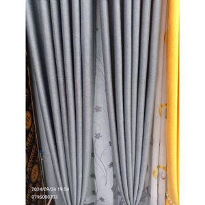 2Pcs GREY Curtains 3M (1.5M +1.5M) + 1Pc FREE FROLRAL SHEER (2M) window with a length of 1.5 meters  is best served by a 3-meter curtain.