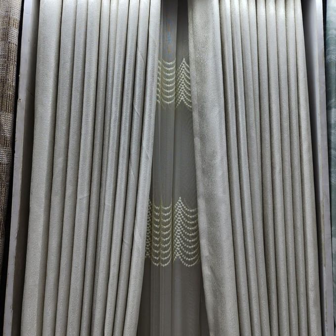 2pcs Textured Curtain (Each 1.5M) with 1Pc Sheer 1.5M
