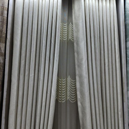 2pcs Textured Curtain (Each 1.5M) with 1Pc Sheer 1.5M