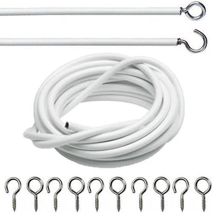 Curtain Window Cord Cable (1.5 Meters  long) + 10 Free Hooks