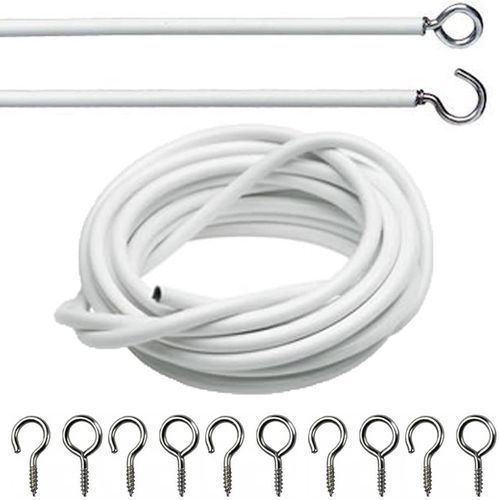 Curtain Window Cord Cable (1.5 Meters  long) + 10 Free Hooks