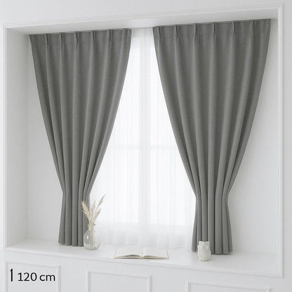 Grey curtain and white Sheer H 120cm