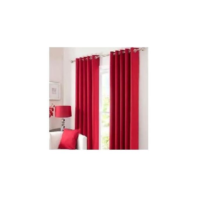 Two Pieces of Blackout Red curtains (1.5m+1.5m) with 1pc heavy white sheer (2m).All panels have an eyelet header and a height of 2.4m