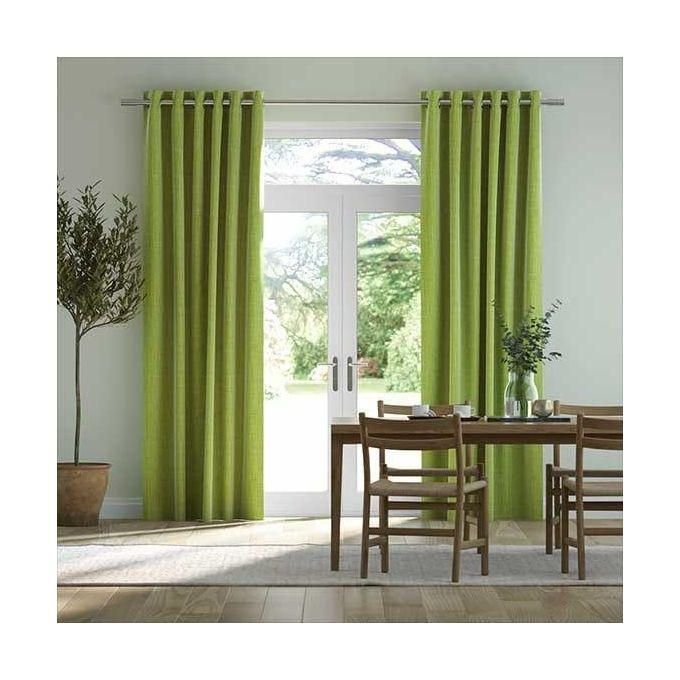 Curtains 2Pc Green (1.5M Each) + FREE SHEER
