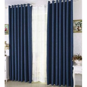 New Navy Blue Curtains For Windows (Two Pieces)
