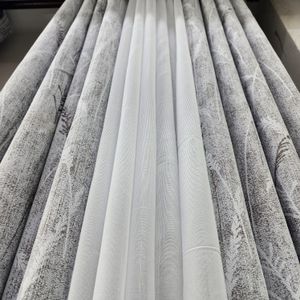 2Pcs Designer Blackout Curtains and 1Pc Heavy Plain White Sheer Most Ideal for Your Large Home Windows. All Panels Come With Eyelet Header