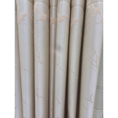 2PCS Modern Window Curtains Beige With Patterns Measuring 2M+2M With A 1Pc Sheer 3M. Ideal For Living Room/bedroom/dining Room/study Room/home Office (exclusive Sheer). With White Plastic Eyelets