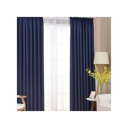 Navy Blue Curtain 2Pcs (1.5m)each 2M White sheer For living room window and door.