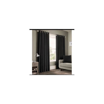 2Pc Black Curtain Measuring 3M Long (150CM+150CM) + FREE SHEER Measuring 200CM. Height Of Curtains And Sheer = 225CM.