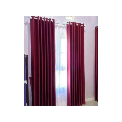 Maroon Curtain (3M) (2Panels,each 1.5M) +FREE SHEER.