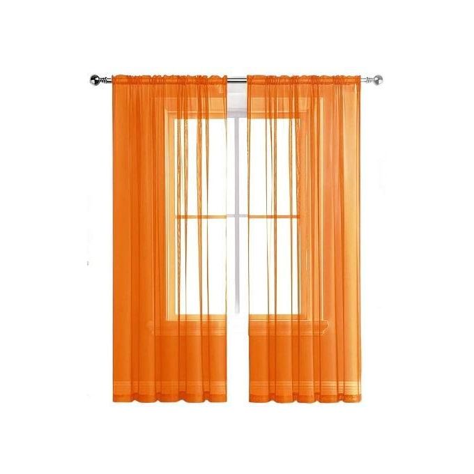 2Pcs New Arrival Orange Sheers with Rod Pocket Header (1.5m+1.5)